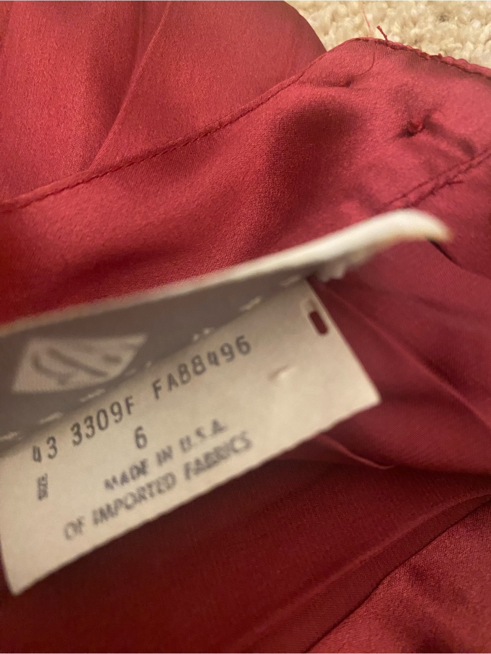 Vintage Eileen West 100% Silk Burgundy Wine Pleated Midi Dress Backless Sz S - Picture 9 of 9